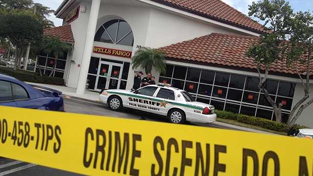 A man tried to rob this Wells Fargo bank in Lake Worth on Wednesday, but was arrested just a couple hundred yards away while attempting to get away on a bike. (Photo: Chris McGrath/WPBF)