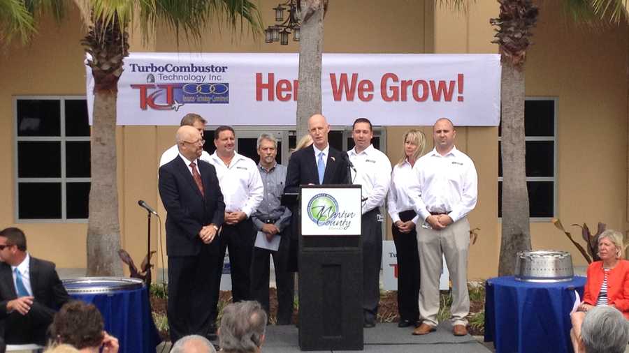 Gov. Rick Scott attends a ribbon-cutting ceremony for TurboCombustor Technology Inc.'s new facility in Stuart.