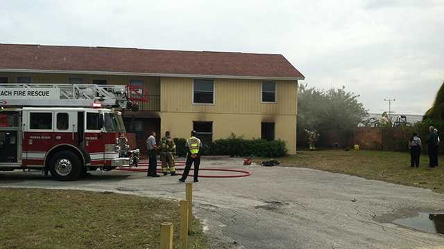 Fire damaged three units in a Riviera Beach apartment complex Tuesday afternoon. (Photo: Erin Guy/WPBF)
