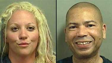 Deputies said they saw Tanya Wheeler and Ward Powell engaging in a sex act on the beach near Manalapan on Tuesday morning.