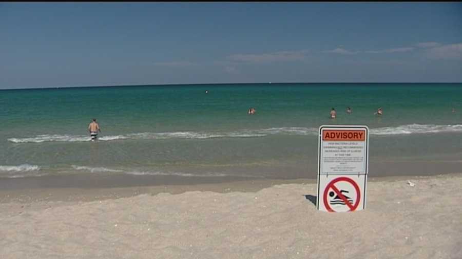 Beachgoers are ignoring health advisories and swimming in the ocean on Singer Island.