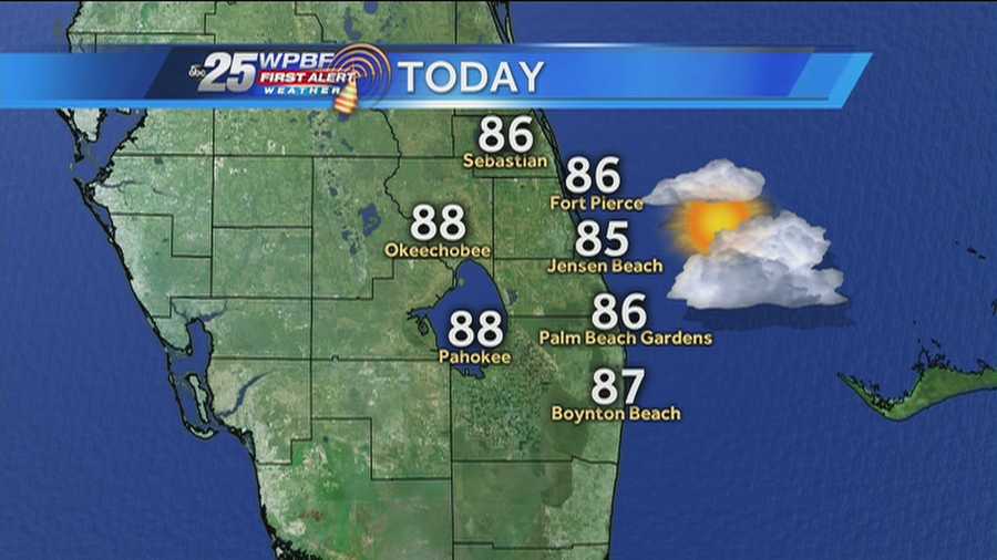 Sandra says another hot and humid day is on tap around the Palm Beaches and Treasure Coast, as is a chance for an afternoon  storm.
