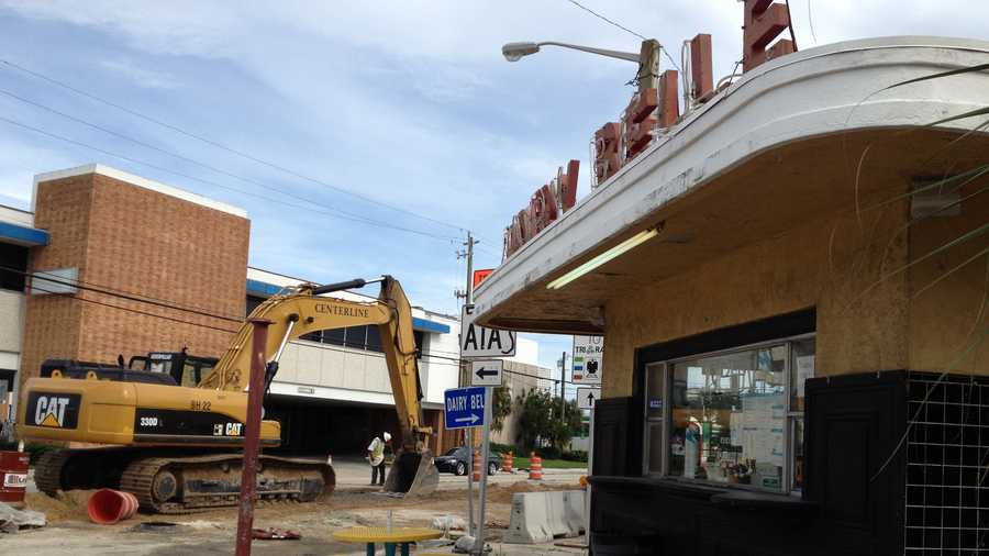 Construction along Broadway prompted Dairy Belle to close Tuesday.