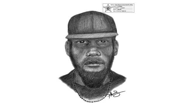 Deputies released this sketch of a man who robbed a gas station employee of his money bag while he was making a deposit at a Royal Palm Beach bank.