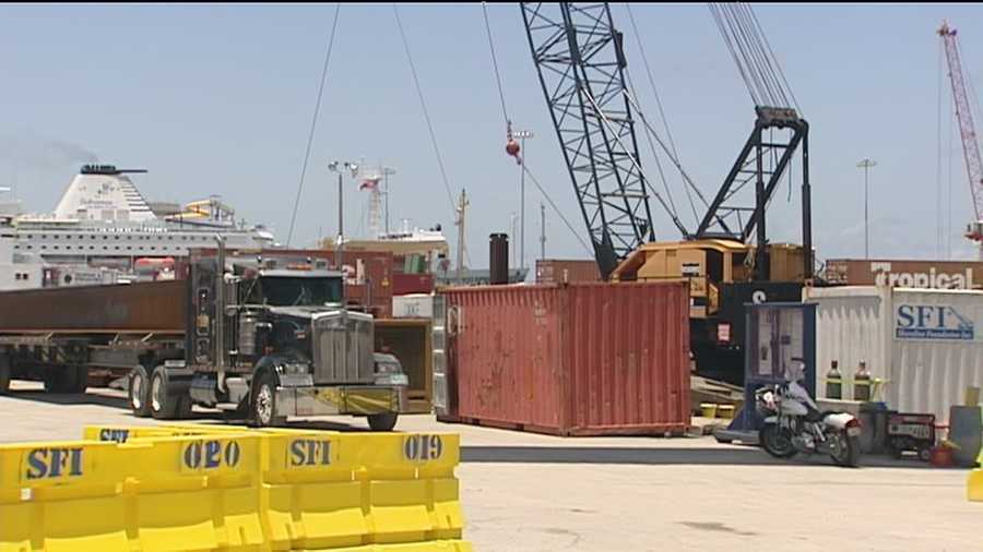 A contractor at the Port of Palm Beach was run over by a truck.
