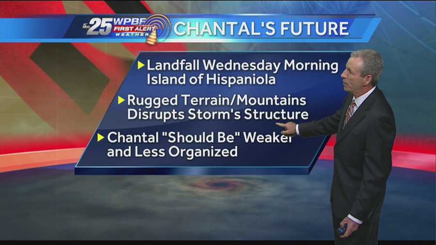 Mike Lyons says the island of Hispaniola could slow Tropical Storm Chantal down, but if it doesn't, South Florida could get hit hard.