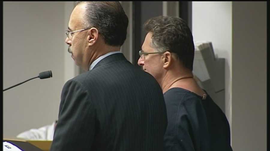 Barry Schultz faces a judge during his initial court appearance Wednesday morning.