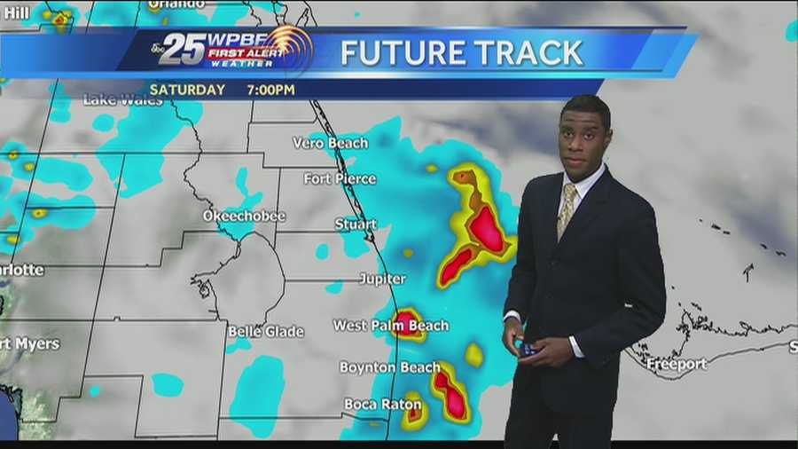 Justin says a repeat of Friday is expected around town Saturday -- hot and wet.