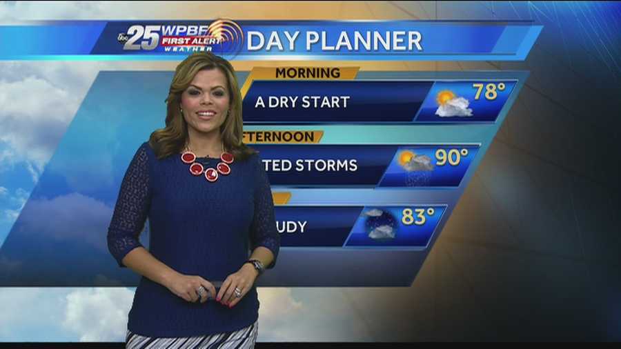 Felicia Rodriguez says there could be a few isolated storms during an otherwise sunny day.