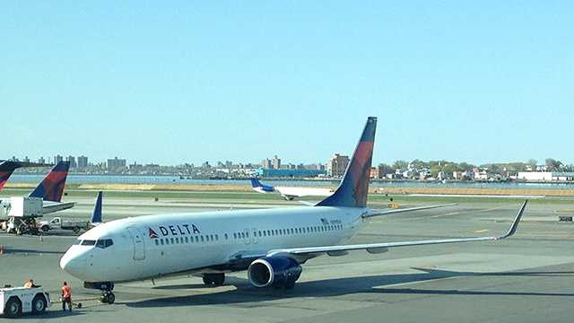 A Delta flight bound for Palm Beach International Airport landed at New York's Kennedy Airport shortly after taking off from LaGuardia Airport nearby on Friday.