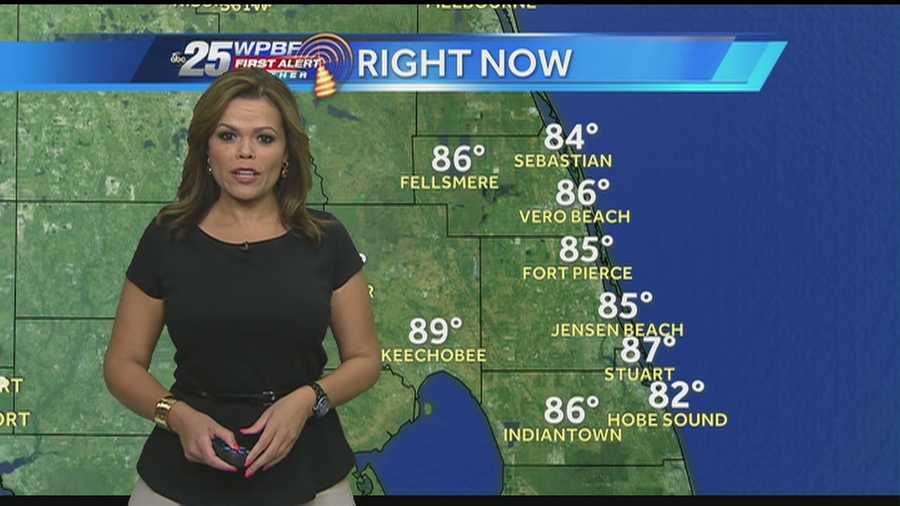 Felicia says expect very high temperatures and few scattered showers throughout the Palm Beaches this afternoon.