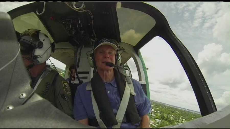 Sen. Bill Nelson, D-Fla., gets a bird's eye view of the polluted St. Lucie River.