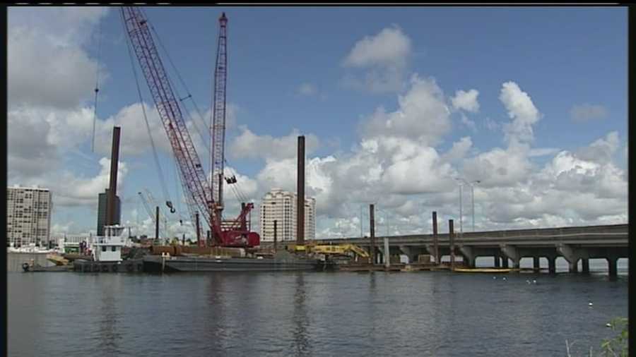 A part of the old Flagler Memorial Bridge is being removed, so expect a different traffic pattern.