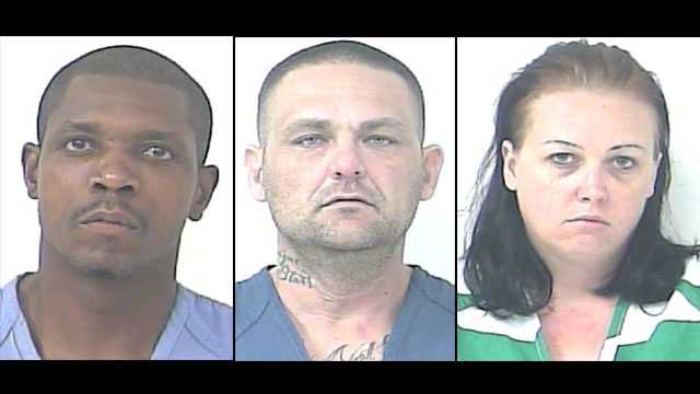 Patrell Bland, Timothy Roche and Judith Roberson were arrested at a Port St. Lucie hotel.