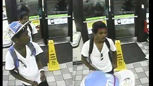 Police are trying to identify these two armed carjackers captured on surveillance at a 7-Eleven in Boynton Beach.