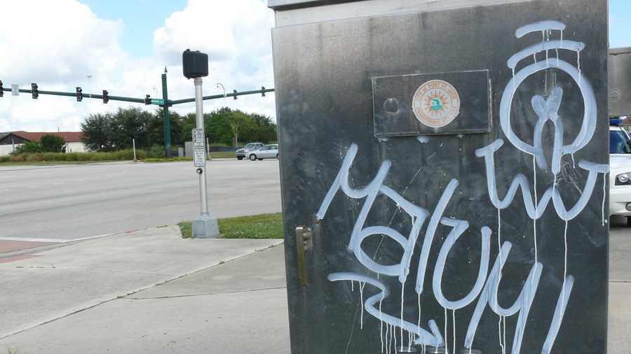 Graffiti like this has appeared throughout Port St. Lucie since Thursday.