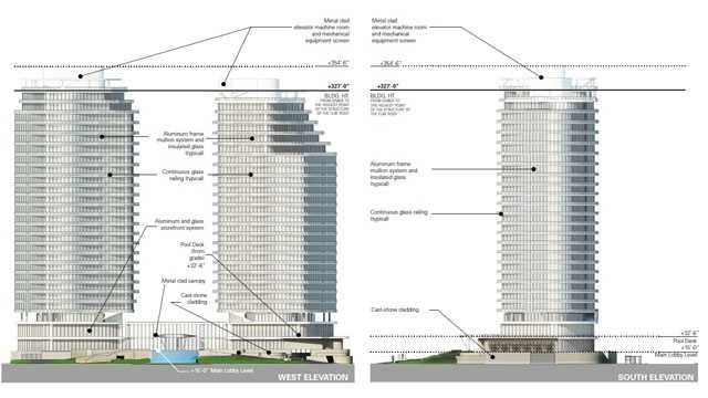 The new proposal for the high-rise condominium at the Chapel by the Lake site calls for two towers instead of one.