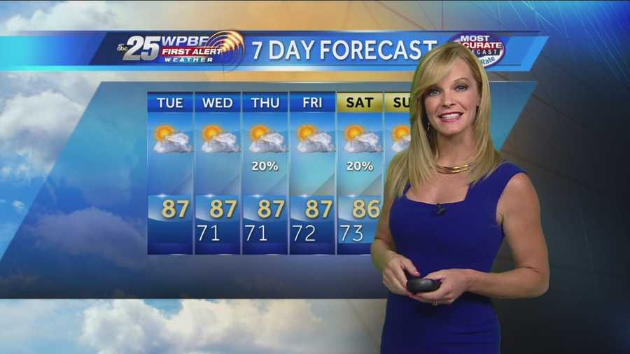 Sandra says another comfortable is on tap around the Palm Beaches and Treasure Coast.