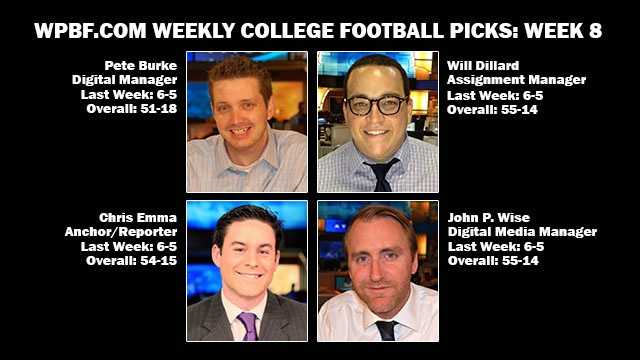 College football picks, Week 8