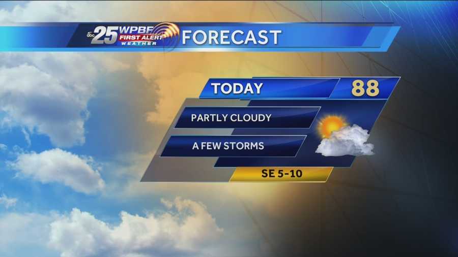 Justin says there's a slightly increased chance of rain around town, but still plenty of sunshine is expected.