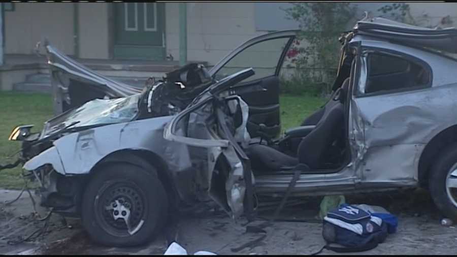 Three teens are taken to a hospital after the car they were in crashed into a pole in Fort Pierce.