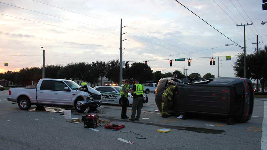 The driver of this minivan was taken to Bethesda Hospital West after colliding with a pickup truck.