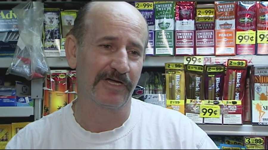 Three O's store clerk Sam Said was forced to use the gun he keeps under his counter when a robber pointed a gun at his face.