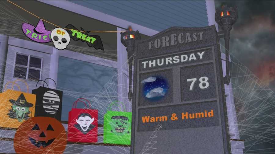 Sandra says a pleasant Thursday is on tap around town, and that includes the evening hours when ghosts and goblins will be out collecting candy.