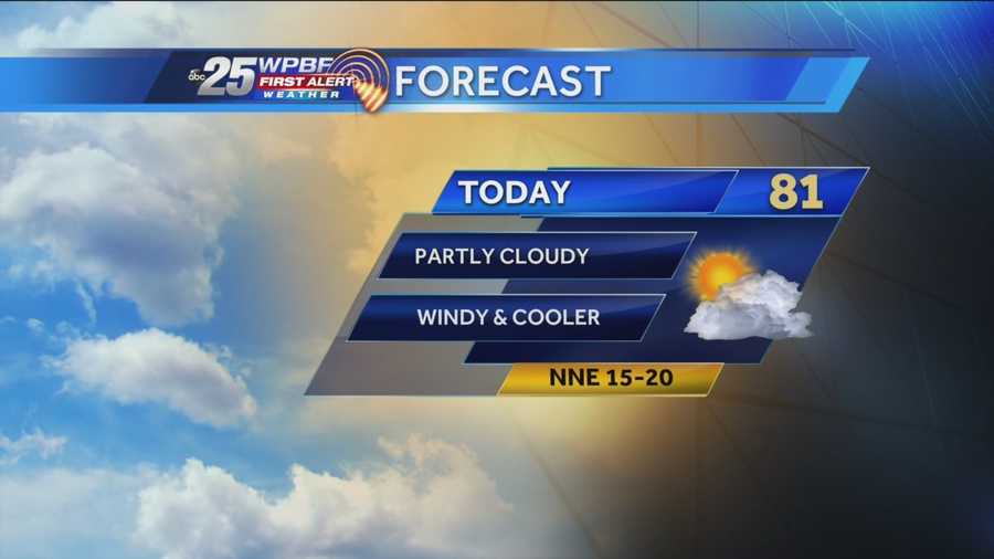 A sunny but breezy Sunday is on tap around South Florida.