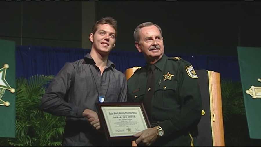 Sheriff Ric Bradshaw calls Steven Pippin a hero for helping to save the life of a deputy.