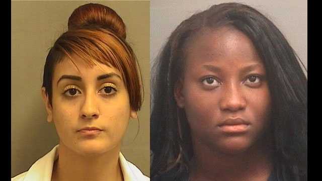 Abigail Benitez (left) and Lousette Sena are accused of setting fire to a classmate's Lantana home.