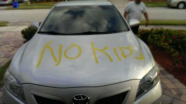 This is the message that was found on Bhaskar Barot's Toyota Camry in the driveway of his 55-and-older community.
