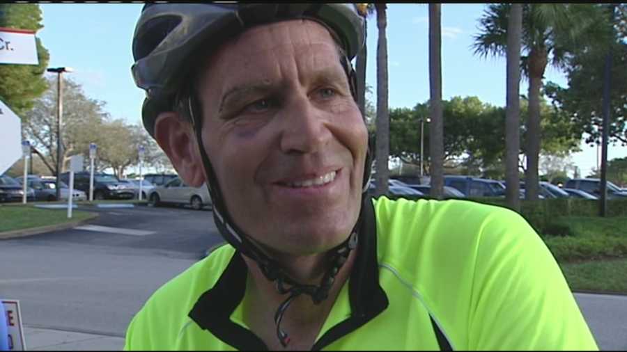 Brent Hayes rode his bicycle more than 900 miles from Ohio to West Palm Beach.