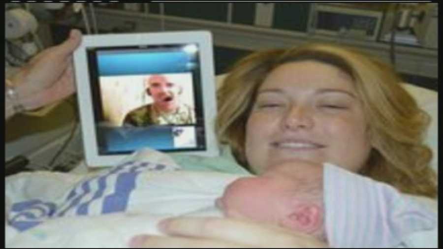 A Treasure Coast soldier stationed in Afghanistan is able to watch the birth of his son back in Stuart via Skype.