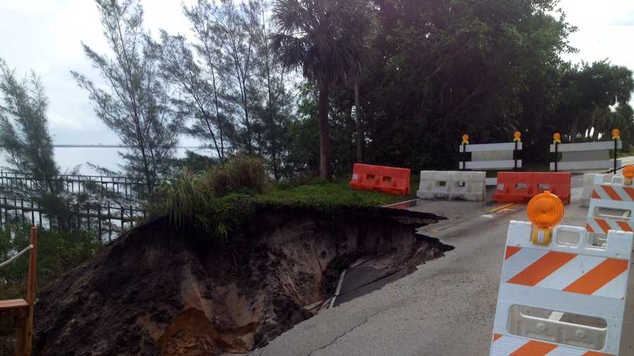 Terri Parker found a huge sinkhole on Indian River Drive in St. Lucie County.