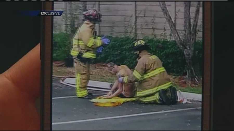 A homeless man is airlifted to Delray Medical Center after being burned in a brush fire.
