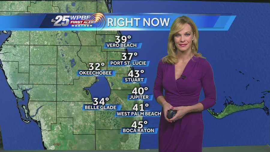 After the near-freeze early Thursday morning, Sandra says partly cloudy skies and high temperatures in the 60s are expected.