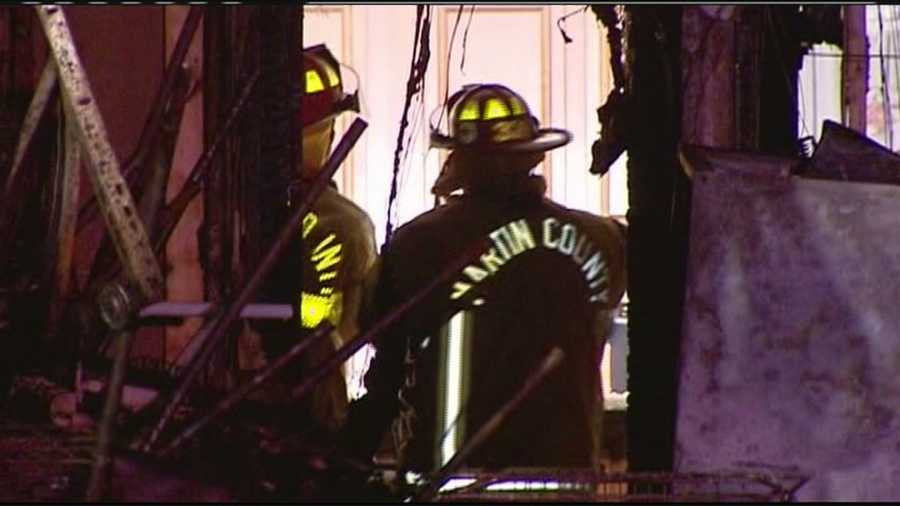 Three people were left homeless after a fire started in the garage of their Jensen Beach house.