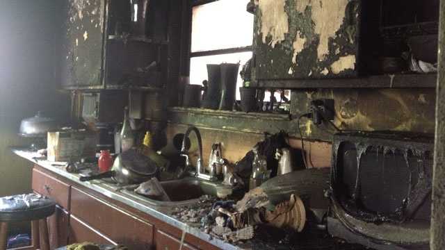 This is all that remains of the kitchen after a fire at Larry Nicholson's West Palm Beach house on 50th Street.