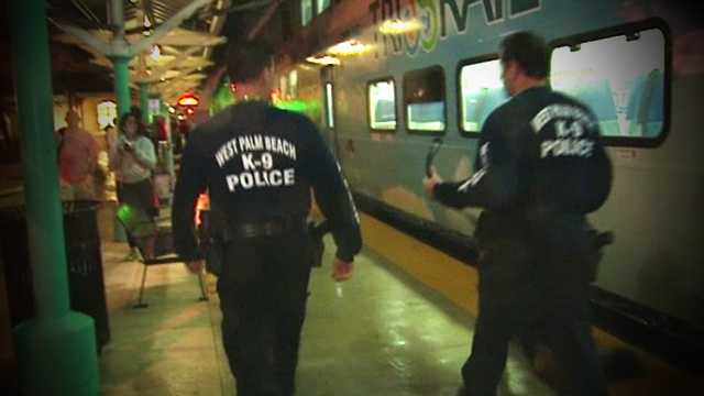 West Palm Beach police evacuated a Tri Rail train Thursday night after someone called and claimed there was a bomb on it.