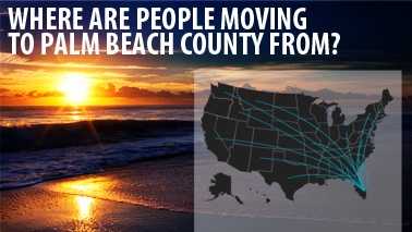 Almost every state in America sent new residents to Palm Beach County from 2007-2011. Find out which states experienced the largest exodus to our area. (Data from flowsmapper.geo.census.gov)
