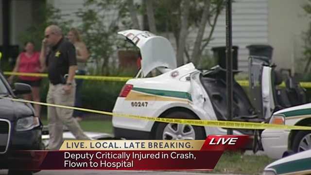 A Palm Beach County deputy had to be extricated from his cruiser after a serious accident in West Palm Beach on Friday.