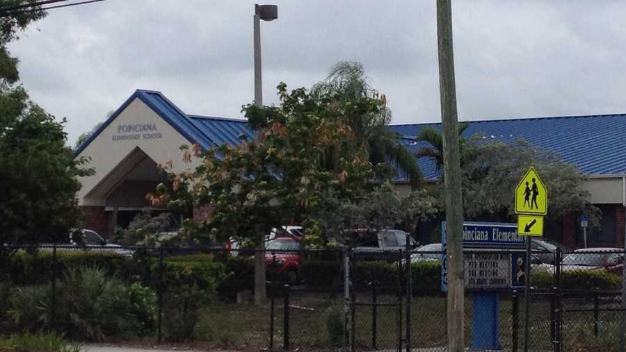 Police say a fight which broke out between two parents caused the Poinciana Elementary School in Boynton Beach to be on lock down on Friday morning. 