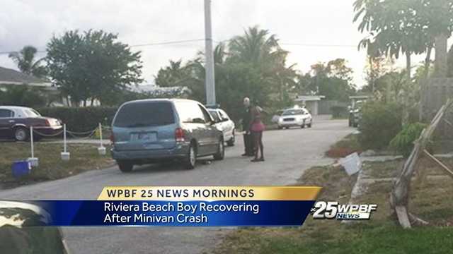 A boy was struck by a minivan in Riviera Beach over the weekend.