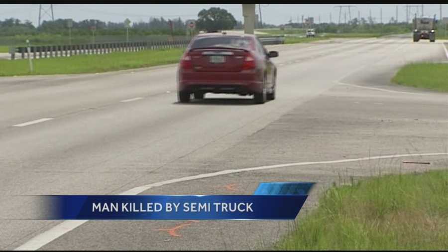 One pedestrian was killed after being struck by a tractor trailer in Fort Pierce on Monday night.