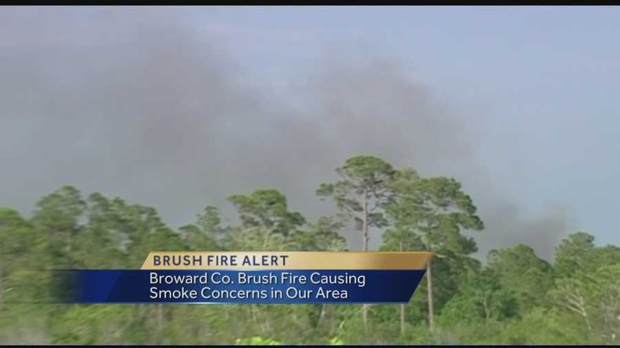 A 25 hundred acre brush fire that is burning in Broward County is causing heavy smoke conditions around parts of Palm Beach County Monday. Reporter Angela Rozier spoke to officials at the Palm Beach County health department for advice for those having problems due to the smoke in our area.