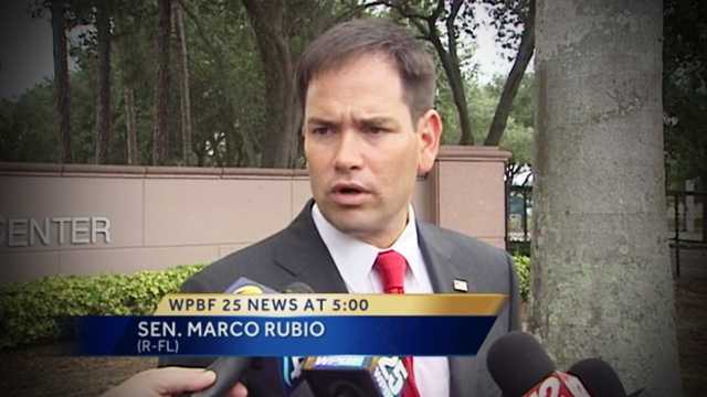Marco Rubio was in Palm Beach County on Friday, touring the V.A. hospital and weighing in on President Obama and Iraq.