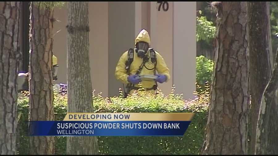 Palm Beach County Fire Rescue says that they are investigating a suspicious powder inside of an envelope. The envelope was found in the parking lot of a Suntrust Bank in Wellington Wednesday.