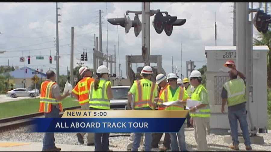 Engineers toured Vero Beach's train track crossings Tuesday as part of an inspection of all crossings for the first phase of All Aboard Florida’s project to bring rail transportation from Miami to Orlando.