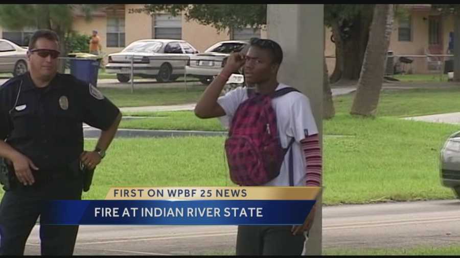 Fort Pierce police arrested an 18-year-old student for the arson arson fire that started in an upstairs bathroom at Indian River State College Tuesday morning.